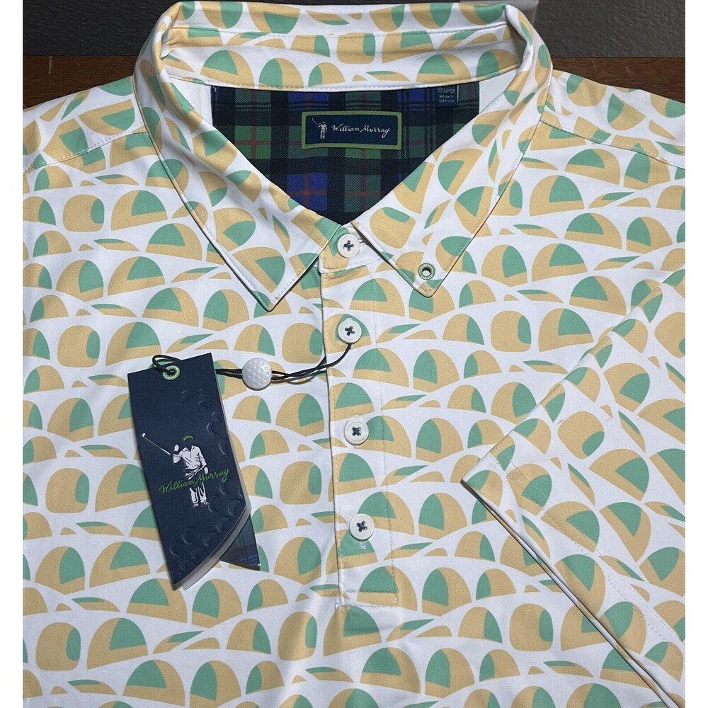 NWT William Murray Golf Pattern Polo Short Sleeve Size XXL